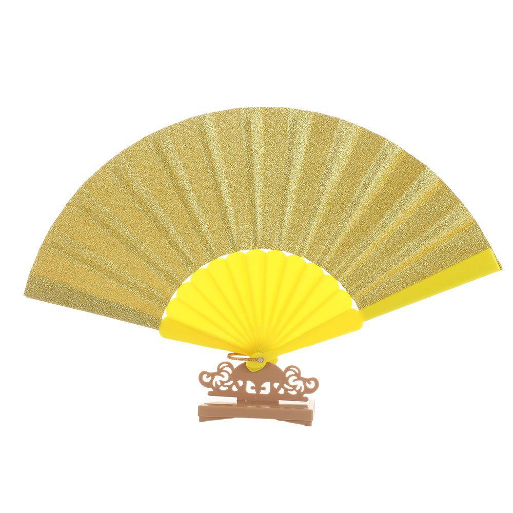 Leque dobrável de 7 polegadas de cor sólida - Acessório de performance de dança e para refrescar