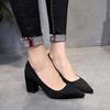 Women Pointed Toe Pumps Fashion Gray High Heels Flock Leather Black Party Shoes