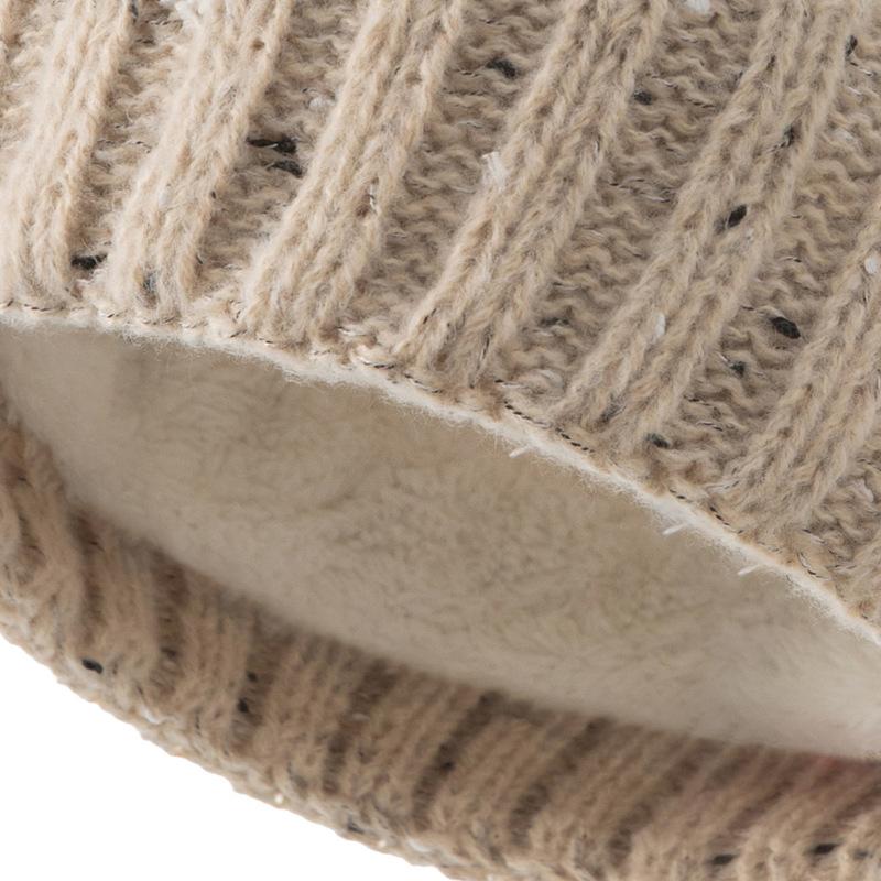 Winter Knitted Beanie Women's Thick Warm Beanie Skull Cap Women's Knitted Letter Hat Beanie Outdoor Riding Suit