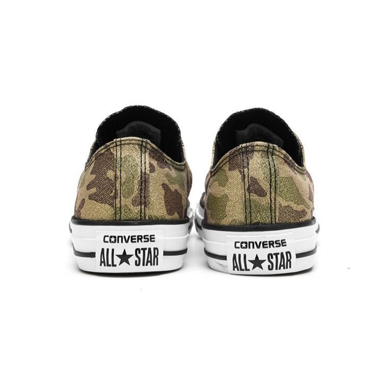 Converse All Star Ctas Ox Comfortable Slip Resistant Durable Lightweight Low Top Skate Shoes Women Sneaker Gold Khaki Camouflage 559838C