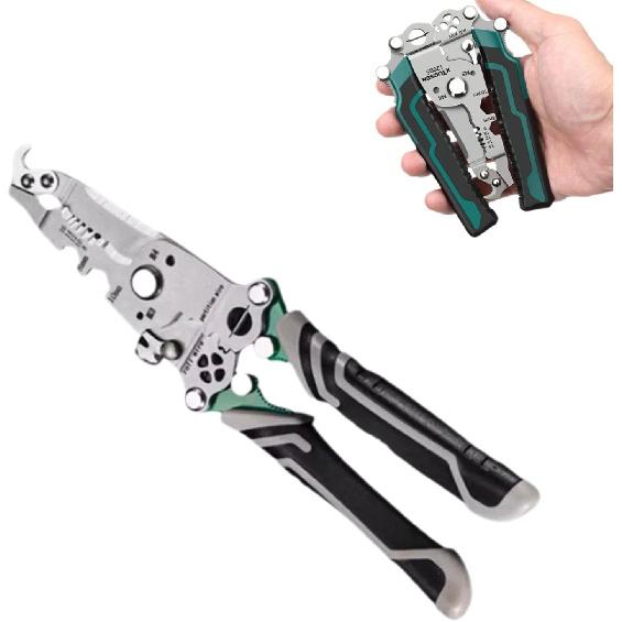 18 in 1 Foldable Wire Stripper, Alicate Multiusos Electrico, Multi-function Wire Stripping Pliers, Multifunctional Wire Stripper Crimper Cable Cutter