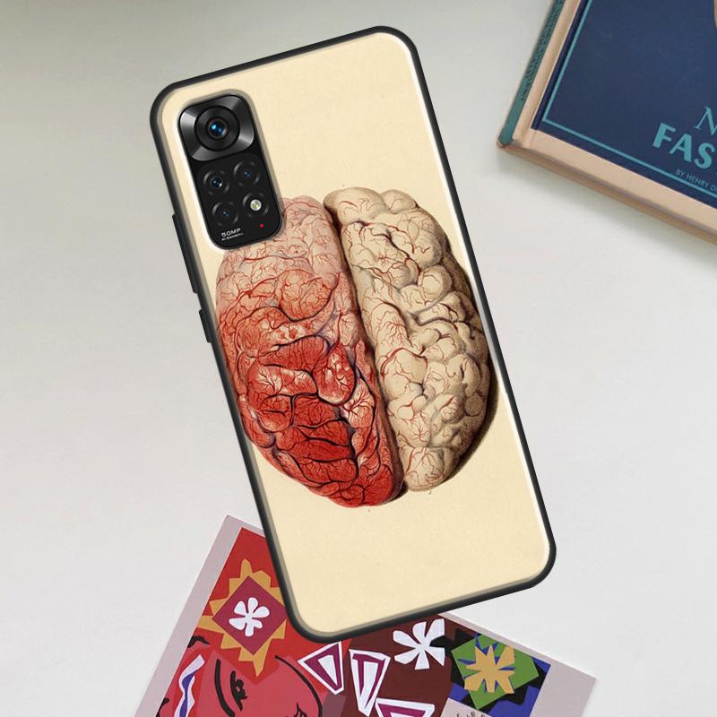 Brain Art Case For Xiaomi Redmi Note 13 14 Pro 12 11 10 15 Pro Plus Redmi 15C 14C 13C 10C 12C 15 Cover