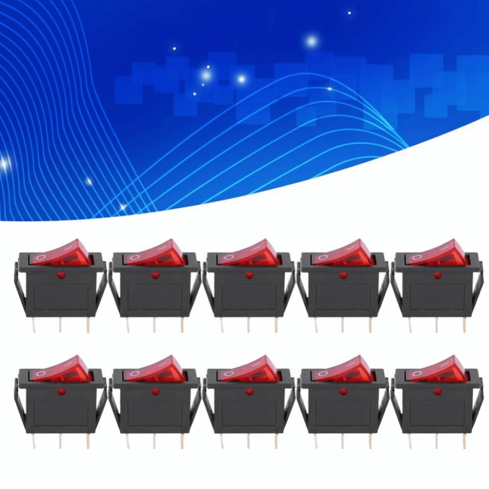 10Pcs 20A 15A 125V 250V Boat Type Rocker Switches 3 Pin 2 Position Rocker on/Off  Test Stands