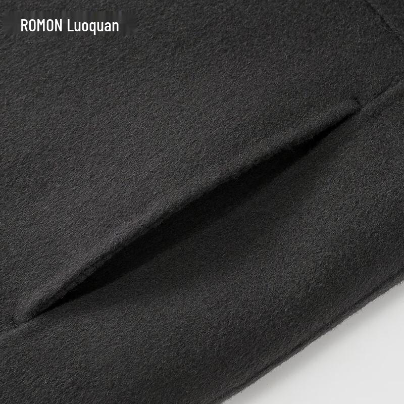 Romon Men's Merino Wool Blend Double-Faced Business Casual Short Coat