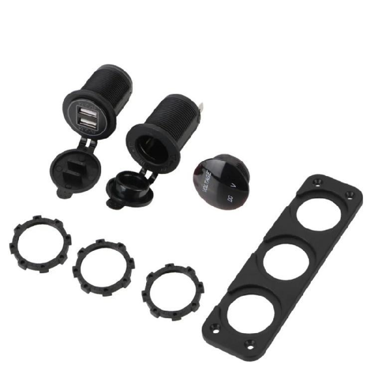 Socket Charger 12-24V Voltmeter for Car Motocycle Truck Marine Double USB Car Charger Adapter Fast Mobile Power Adapter