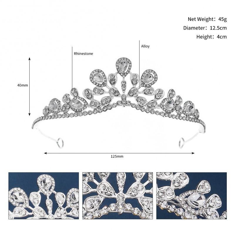 

Korean Wedding Dress Bride s Crown Birthday Adult Ceremony Performance Headwear All-match Rhinestones Children s Headband Small