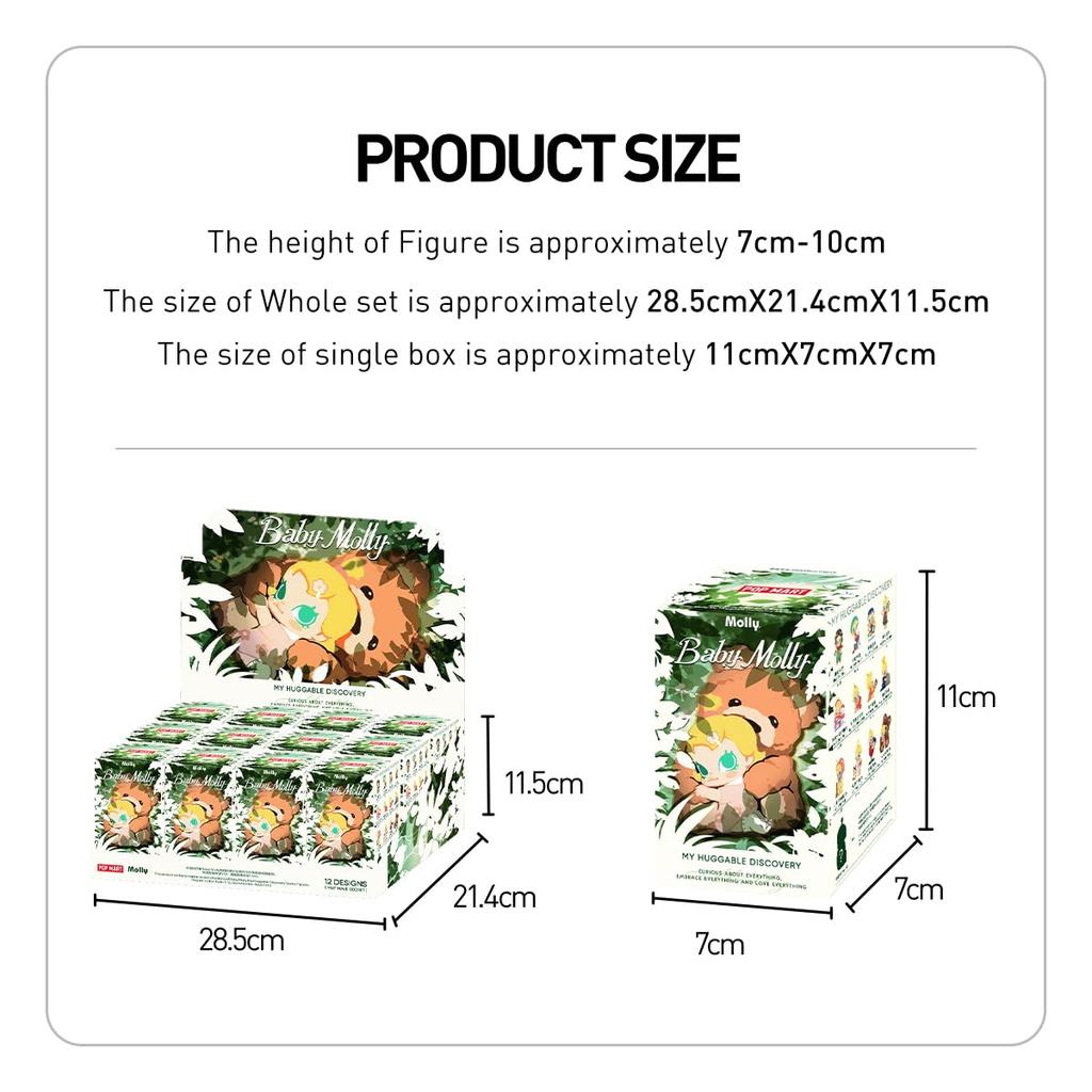 POP MART Baby Molly My Huggable Discovery Series [Assorted Box of 12] Pop Mart Gachapon Blind Box Figure Plastic Model Premium Toy PVC Soft Vinyl