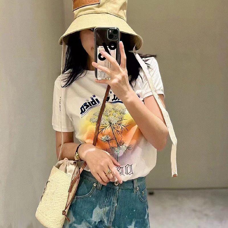

Trendy Fashion Summer New Print Short Sleeve T-shirt White S