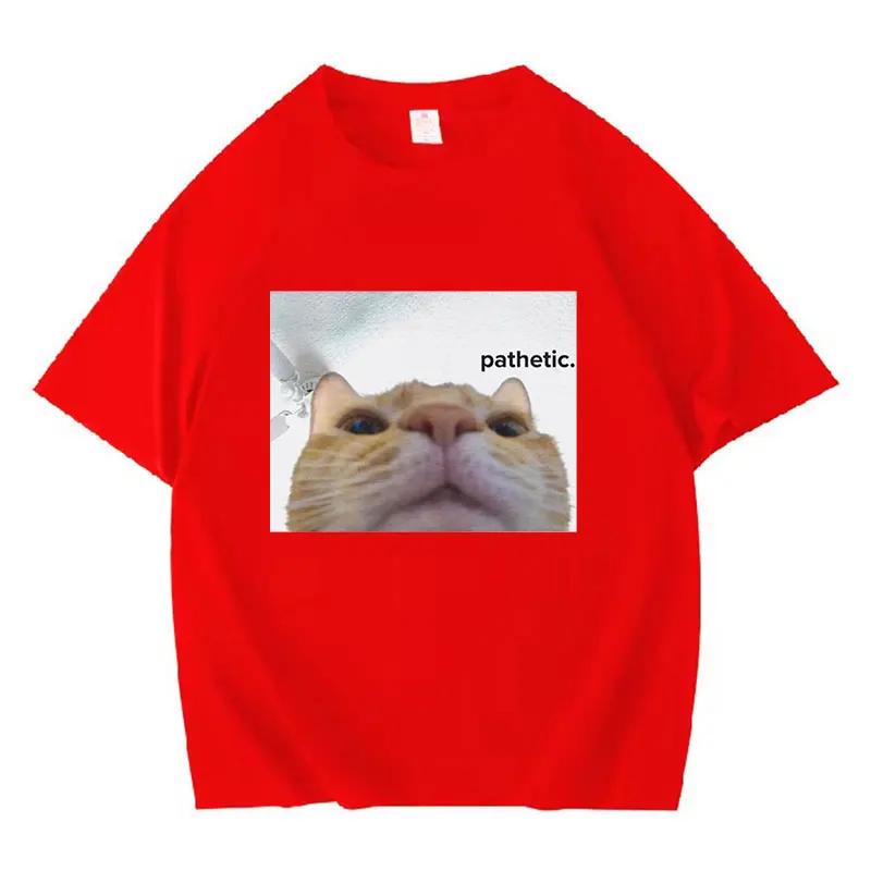 Funny Pathetic Cat Meme Graphic T Shirts Unisex Women Fashion Casual Short Sleeve Tshirt Summer ONeck Oversized Tees Sport Top S