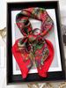 Vintage Chain Print Satin Square Scarf Soft Lightweight Women’s Fashion Accessory for Hair Neck Shawl Elegant Hair Scarf