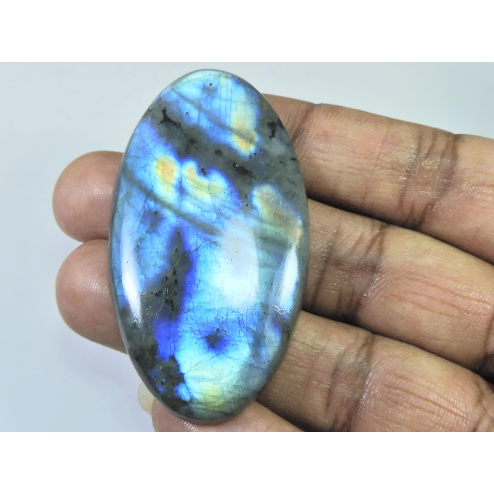 115Cts.Natural Labradorite Multi Fire Oval Cabochon Loose Gemstone 29X58X7MM D-224
