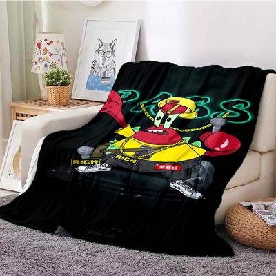 SpongeBob SquarePants Blankets Cartoon Movie Flannel Blankets for Living Rooms Bedrooms Sofa Throw Blankets Children Blanket Gift