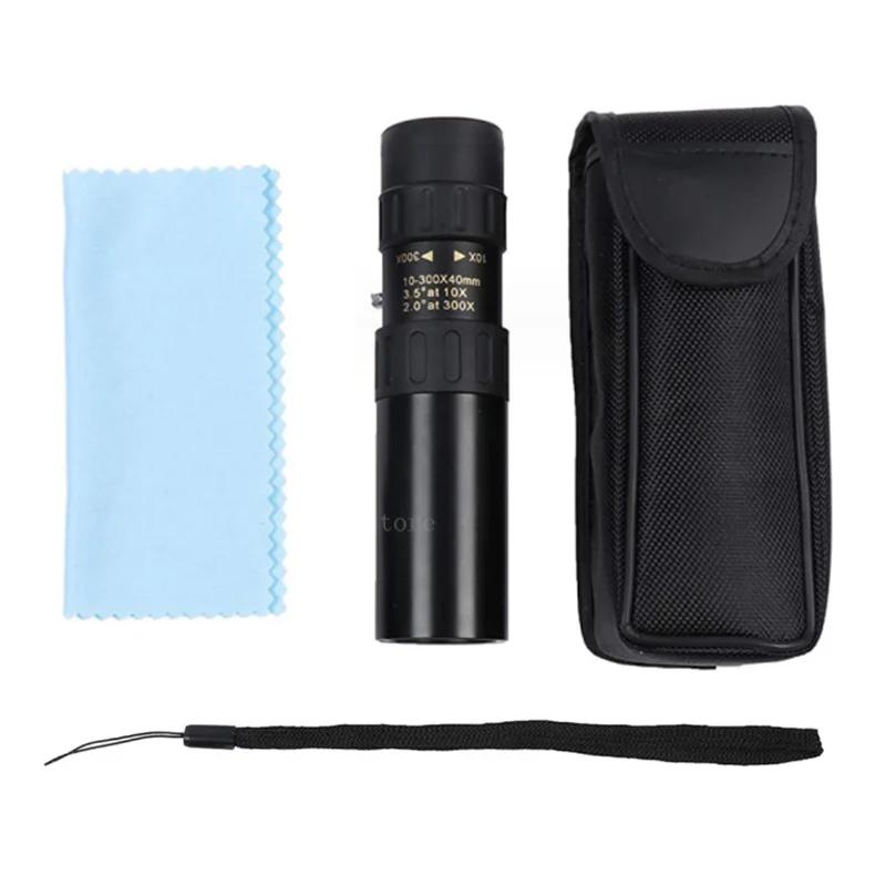 

Телескоп 10-300x40 Зум Портативний Потужний Бінокль зі Штативом і Кріпленням для Мобільного Телефону Кемпінг Подорожі Монокуляр