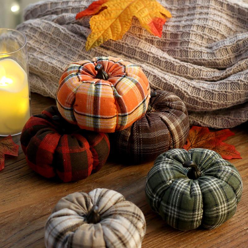 Decorazione Zucca in Tessuto per Halloween per Scena del Raccolto Autunnale in Stile Rustico