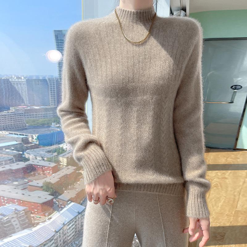 Pit Strip Twisted Flower Sweater for Women In Autumn and Winter New Skin-friendly and Versatile Cashmere Knitted Sweater Warm Base Shirt