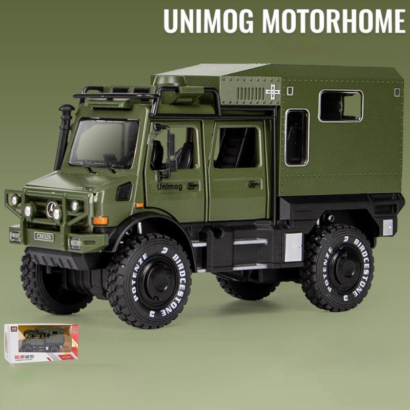 1:Model auta Benz Unimog v měřítku 28, Autíčko s tlakovým odléváním, Otevřené dveře, Světlo a zvuk, Chlapci Hračky Děti Dospělí Dárky