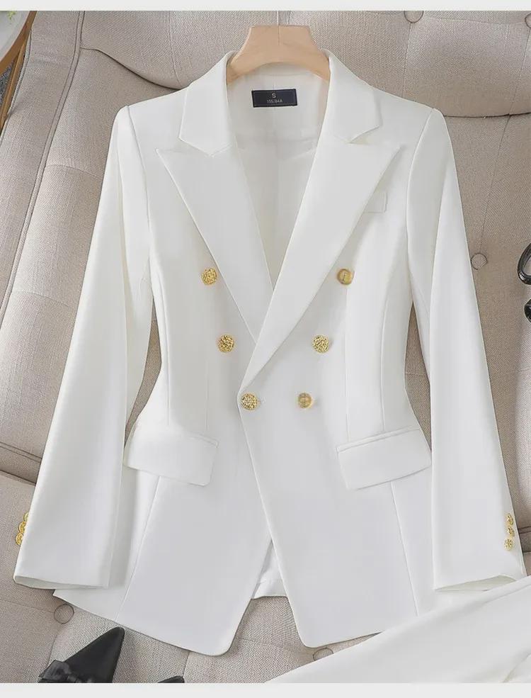 Zihong Women's White High-End Formal Suit Set - Goddess Style 8017