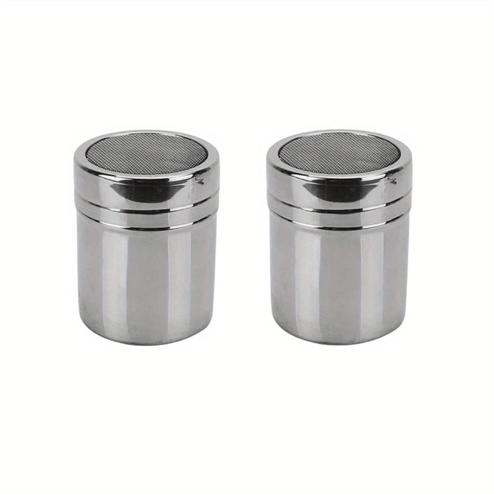 2Pcs Stainless Steel Chocolate Shaker Cocoa Flour Coffee Sifter Coffee Stencils Template Strew Pad Duster Spray Set