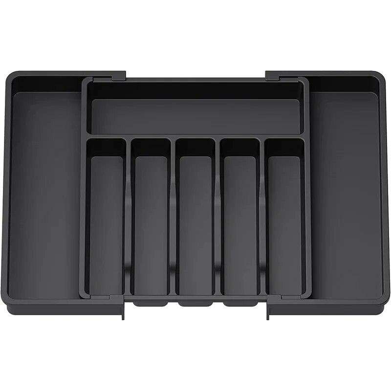 Расширяемый органайзер для столовых приборов для ящика с держателем для ножей органайзер для кухонных ножей органайзер для столовых приборов в ящике чёрный 1623₽