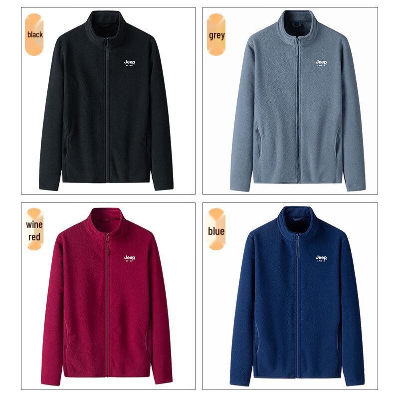 JEEP SPIRIT Men's Stand Collar Fleece Jacket