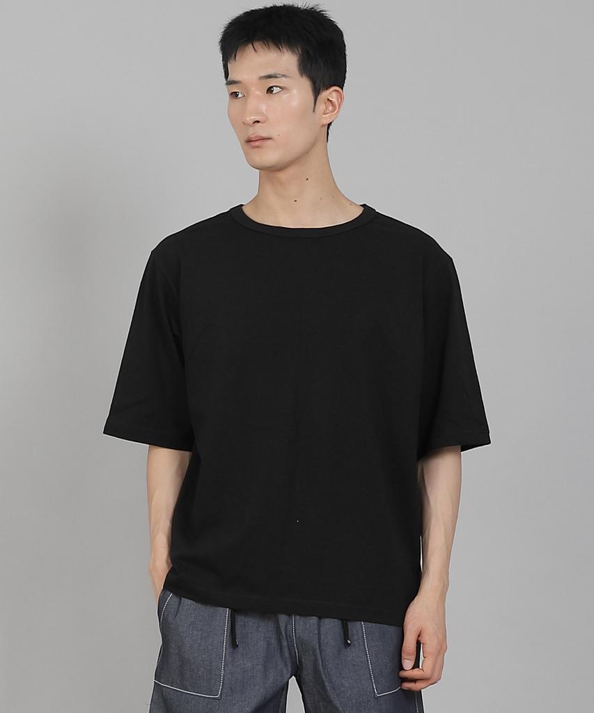 Seinteukeulu Plain R-Neck Half-Sleeve T-Shirt Rhr-896 Black