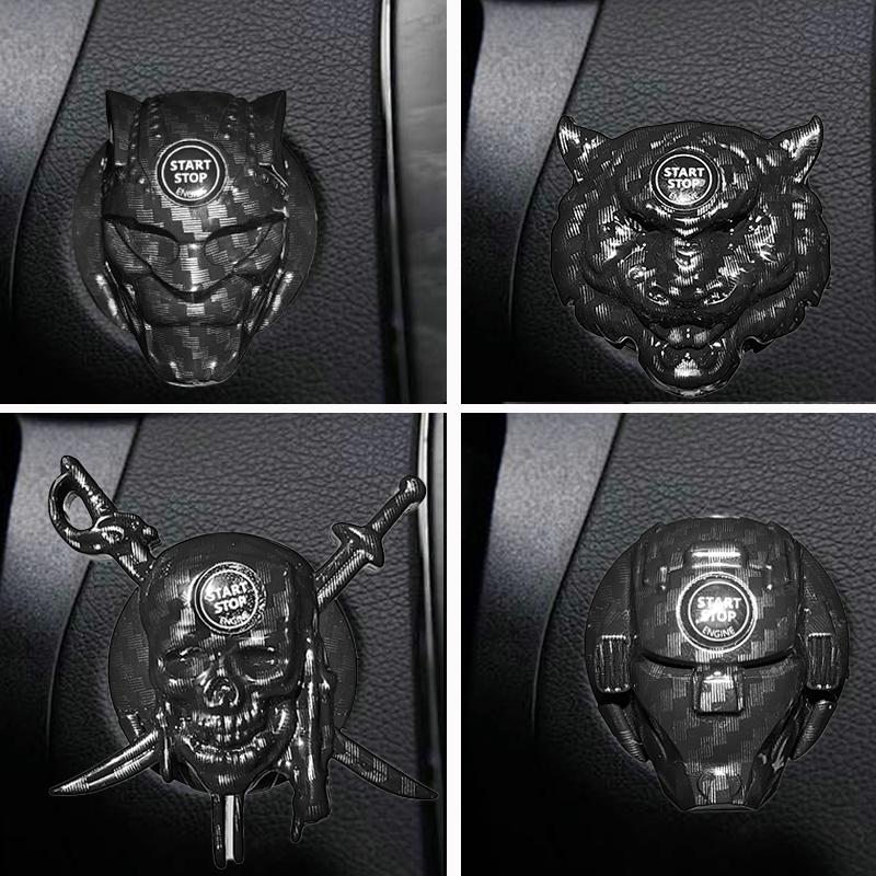 Car Engine One Button Start Stop Cover Sticke Car Start Button Decoration Car Trim Accessories Toy