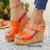 Plus Size Shoes for Women 36-43 Summer Fashion 2026 Women Platform Wedge Comfortable Peep Toe Non-slip Sandals Women Slippers