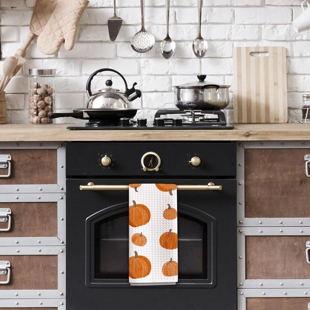 1PCS Thanksgiving Pumpkin Decor Hand Towels for Gifts Women,Farmhouse Watercolors Pumpkin Fall Kitchen Tea Towels and Dishcloths,Anthropology Autumn