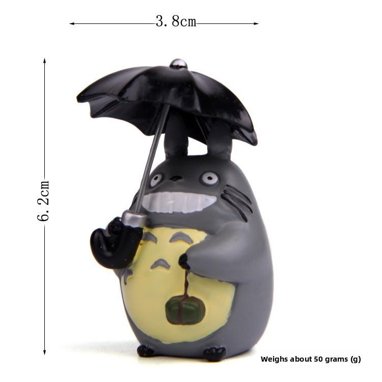 Totoro Cute Umbrella Holding Zongzi Mini Model Ornament For Props Landscape