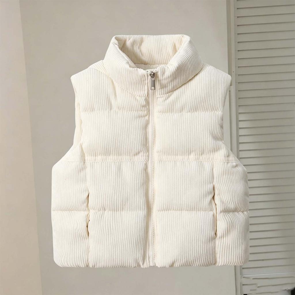Gepolsterte Cordweste für Kinder Stehkragen Farbe Warm Winter für Jungen und Mädchen