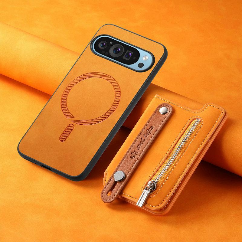 Magnetische abnehmbare 2-in-1 Leder-Kartenhülle für Google Pixel 10 9 Pro XL Pixel9 8 A 7A 8A 9A Pixel8 7 5G Reißverschlusstasche Rückabdeckung