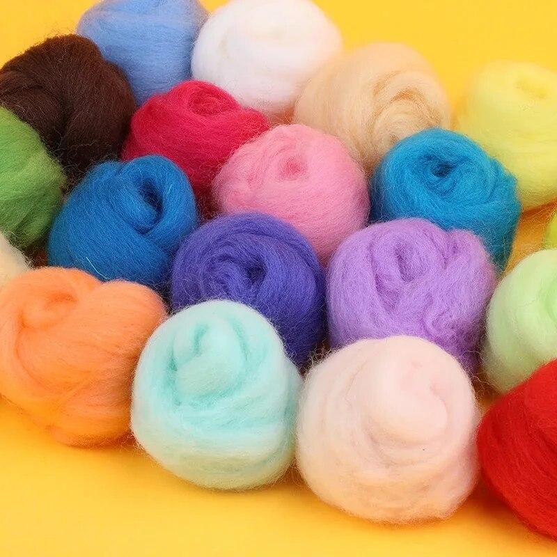BUDDUR Multicolor Wool Felting Kit With Felting Needles And Finger-cot For Doll Making DIY Handmade Craft Accessories Tool Set