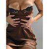 Solid Color Suspender Lace Short Dress Solid Sling Lace One-Piece Dress