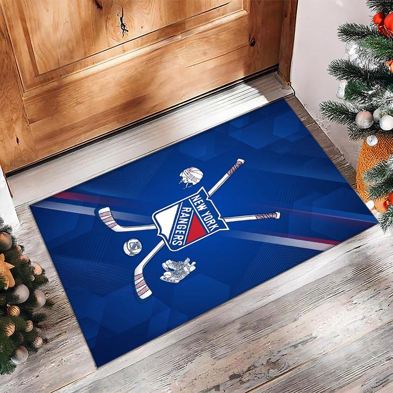New York Rangers Crystal Velvet Carpet Soft Anti?Slip Floor Mat Comfortable Home Living Room Bedroom Decor Rug