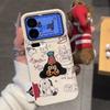 Line Big Ear Dog for Apple 17pro Phone Case 16proma X Soft Rubber 13p Imitation Leather 12pro Cartoon