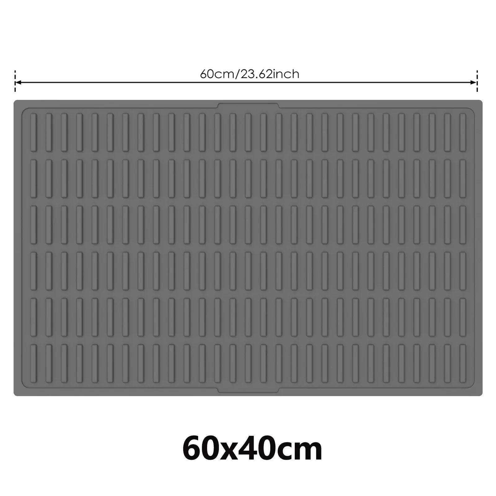 

Silicone Cat Litter Mat Waterproof Kitty Litter Trapping Mat Nonslip Single Layer Cat Box Litter Catcher Mat Pet Clean Supplies 60x40cm сірий