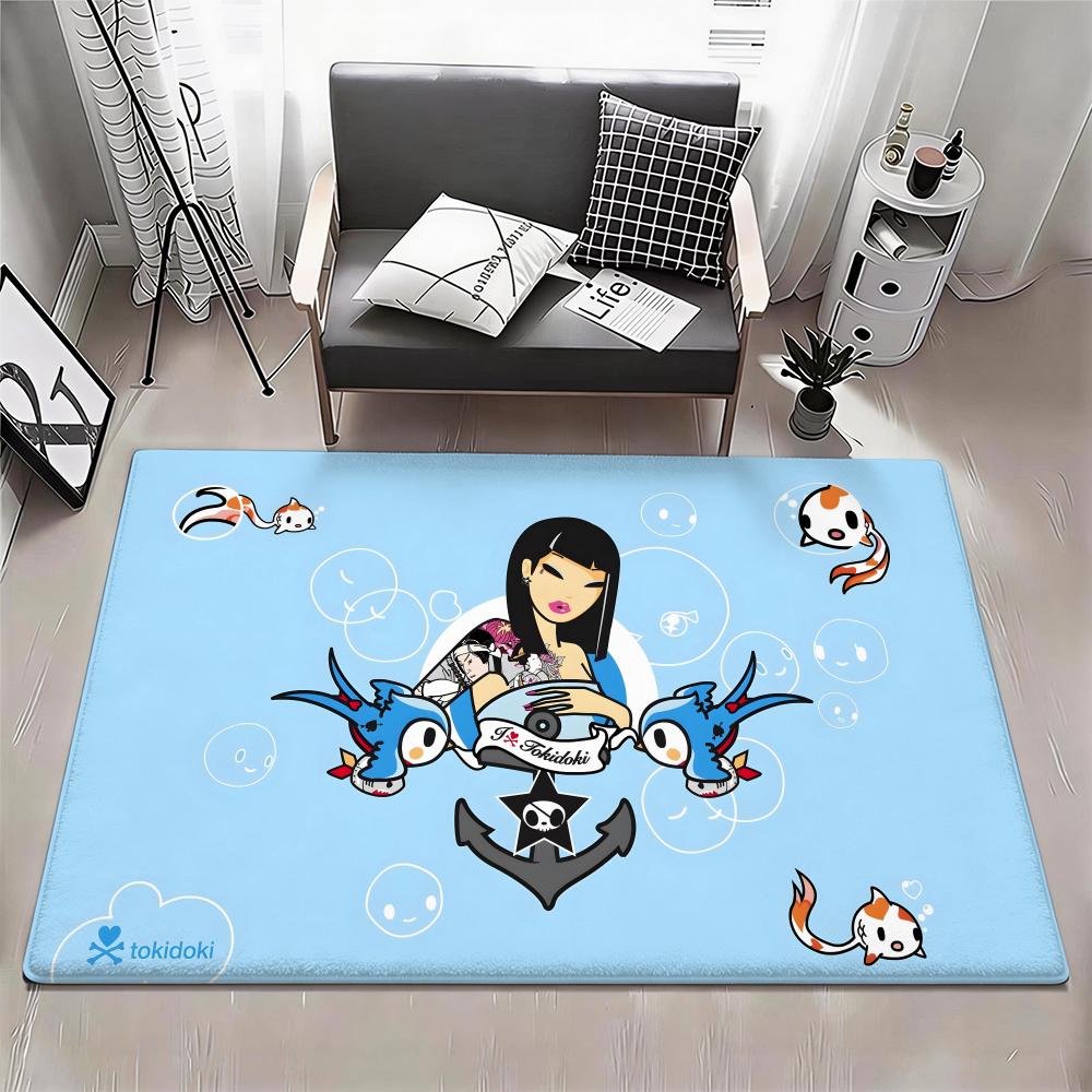 Character T tokidoki Floor Mat Eco Flannel Doormat Non Slip Odorless Indoor Floor Rug Soft Short Plush Home Mat