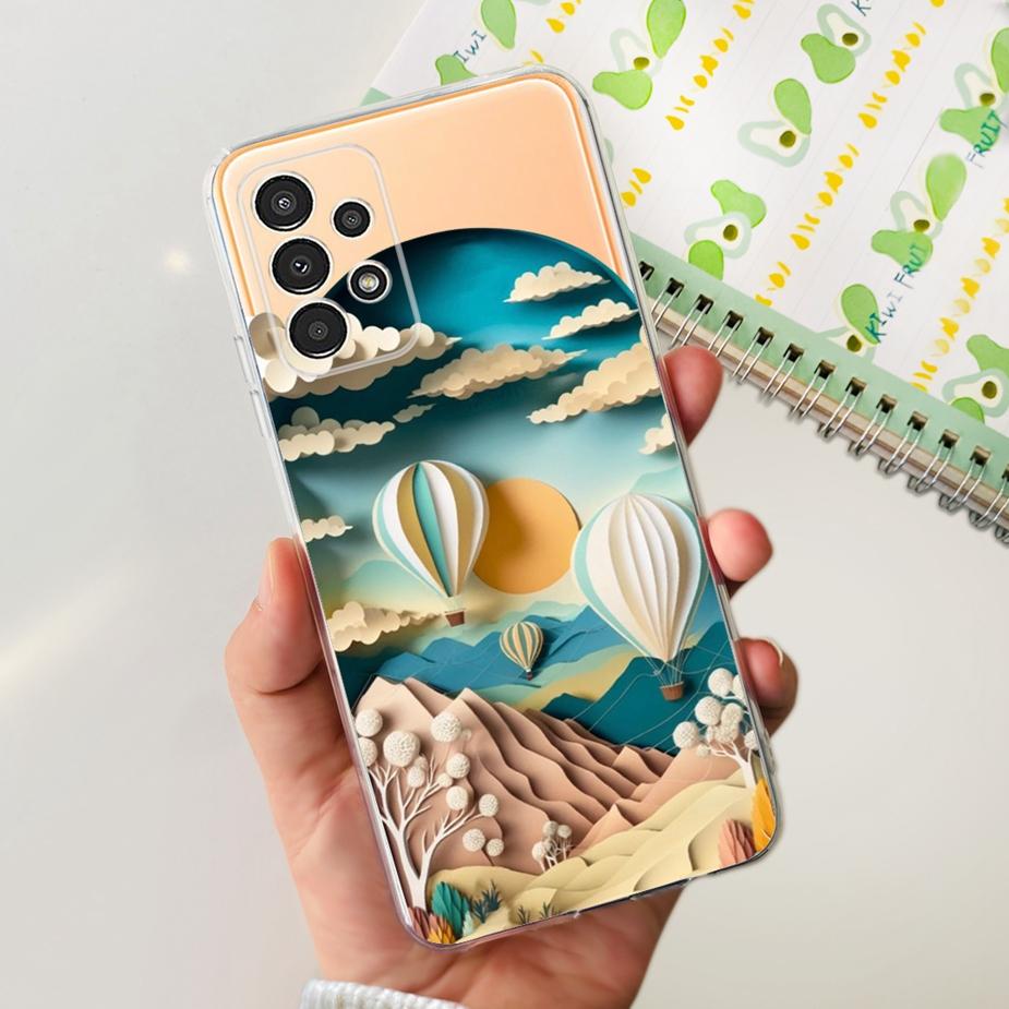 For Samsung Galaxy A13 Case A23 A33 A53 5G Cute Painted Cover Clear Silicone Soft TPU Phone Case For Samsung A53 A 13 23 33 Bags