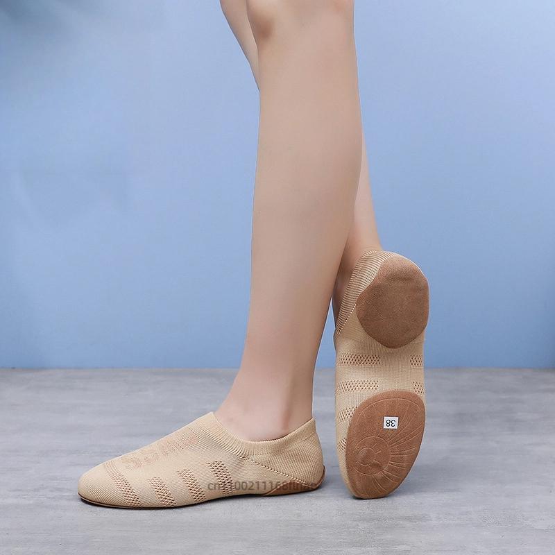 Dance Shoes Indoor Cowhide Sole Cheerleading Aerobics Shoes Children's Women's Low Heeled Adult Latin Jazz Dance Shoes