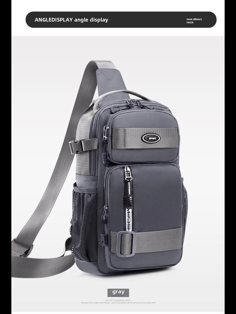 Men's Large Capacity Chest & Waist Bag: Trendy Shoulder Bag for Cycling, Hiking, Commuting