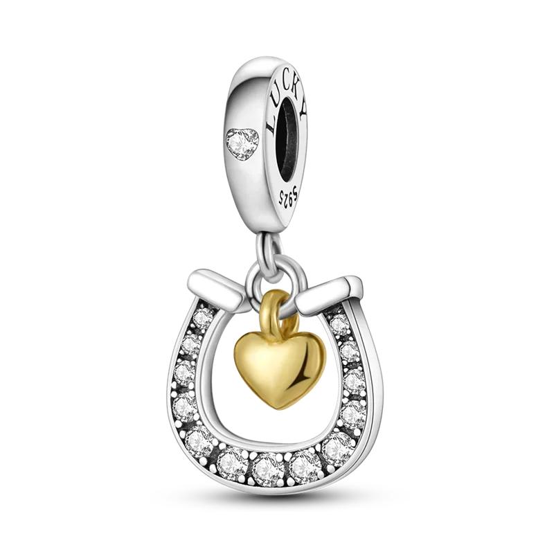 925 Sterling Silver Beads Yellow Moon Sunflower Butterfly Giraffe Beads Pendant Charms Fit 4mm Aperture Bracelet Jewelry Making