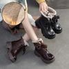Classic Retro Plush Warm Versatile Short Boots Genuine Leather Thick Soled Women's Shoes