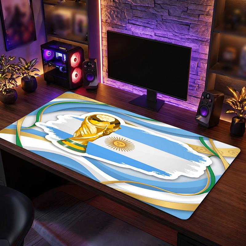Argentina Fodboldlogo Musemåtte, Udvidet Skridsikker Gummiskrivebordsmåtte til Gaming Kontor Laptop Fan Gave