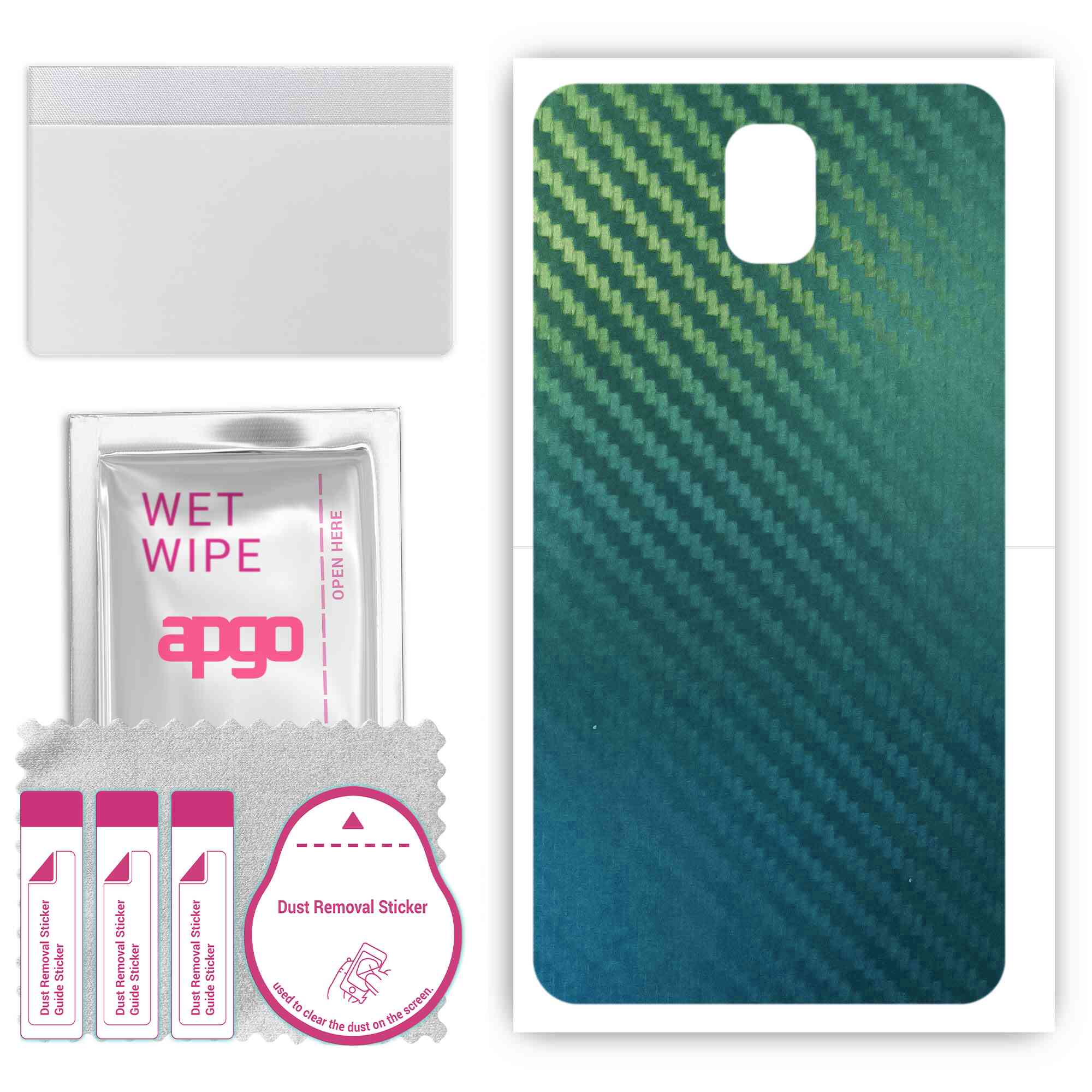

apgo Захисна наклейка для задньої панелі, сумісна з Samsung Galaxy Note 3, Wrap Film, Foil, Vinyl - Pattern Carbon Chameleon CAKA1