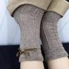 Coffee Warm And Noble Wool Socks Medium Tube Cotton Socks Korean Sweet Bow Stacking Socks Boneless Versatile Calf Socks