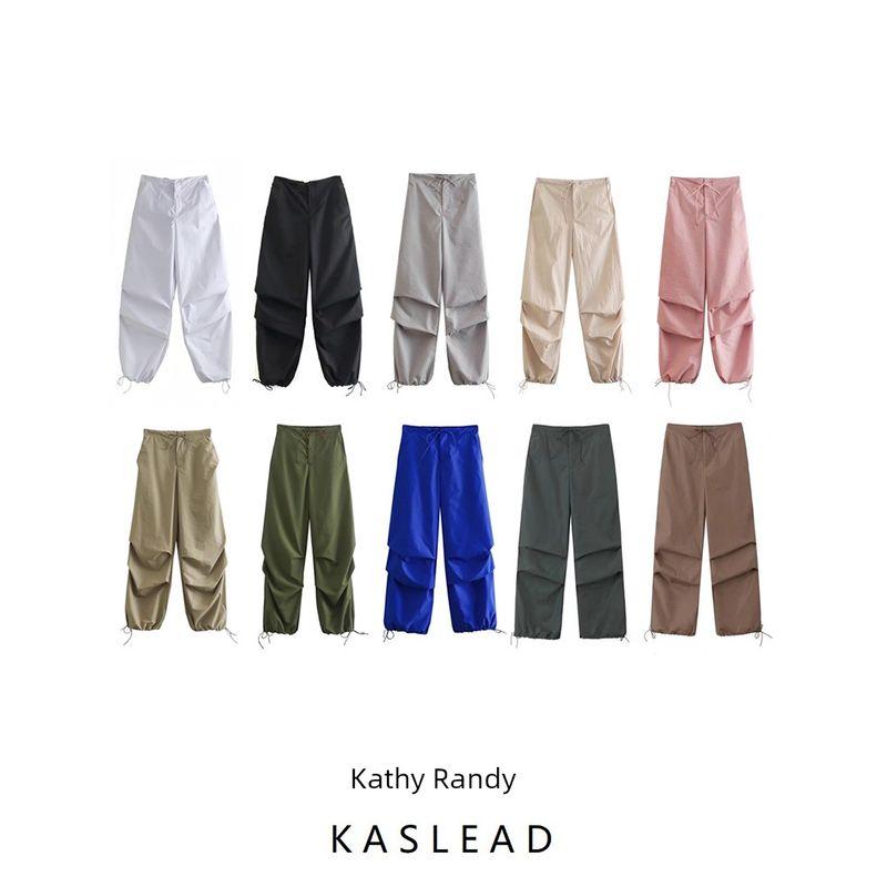 Kaslead Women's Clothing Loose Casual High Waist Jogger Pants