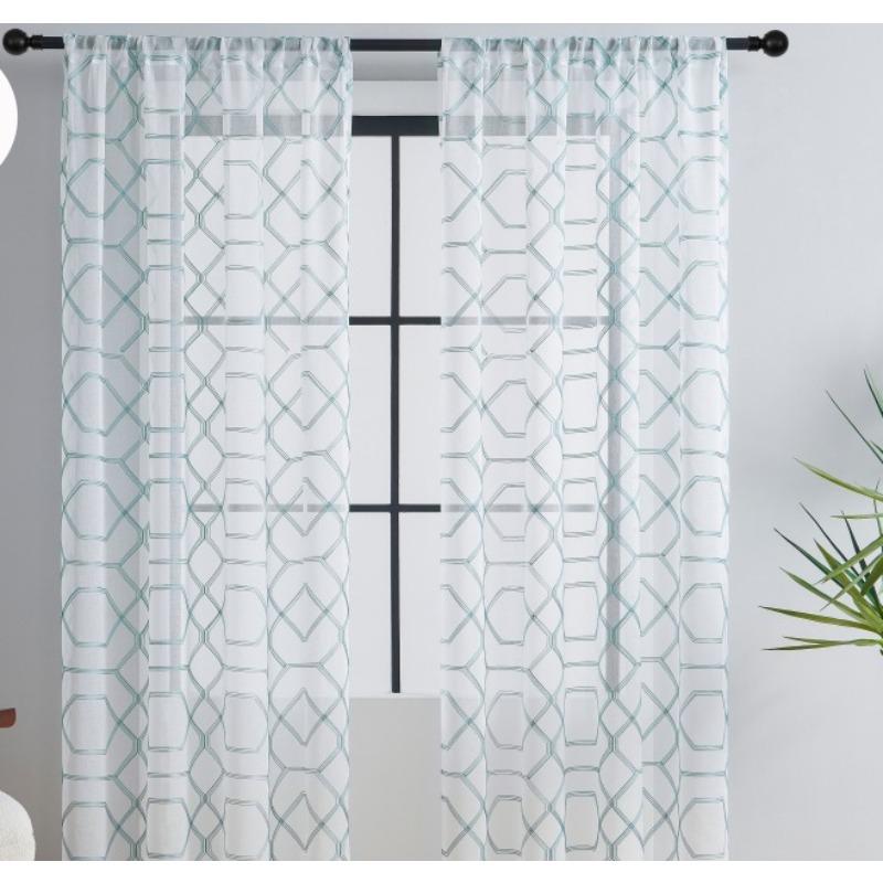 Gotowe Zasłony w Jednolitym Kolorze Zasłony Sypialnia Salon Pastoralne Świeże Haftowane Ekrany Okienne