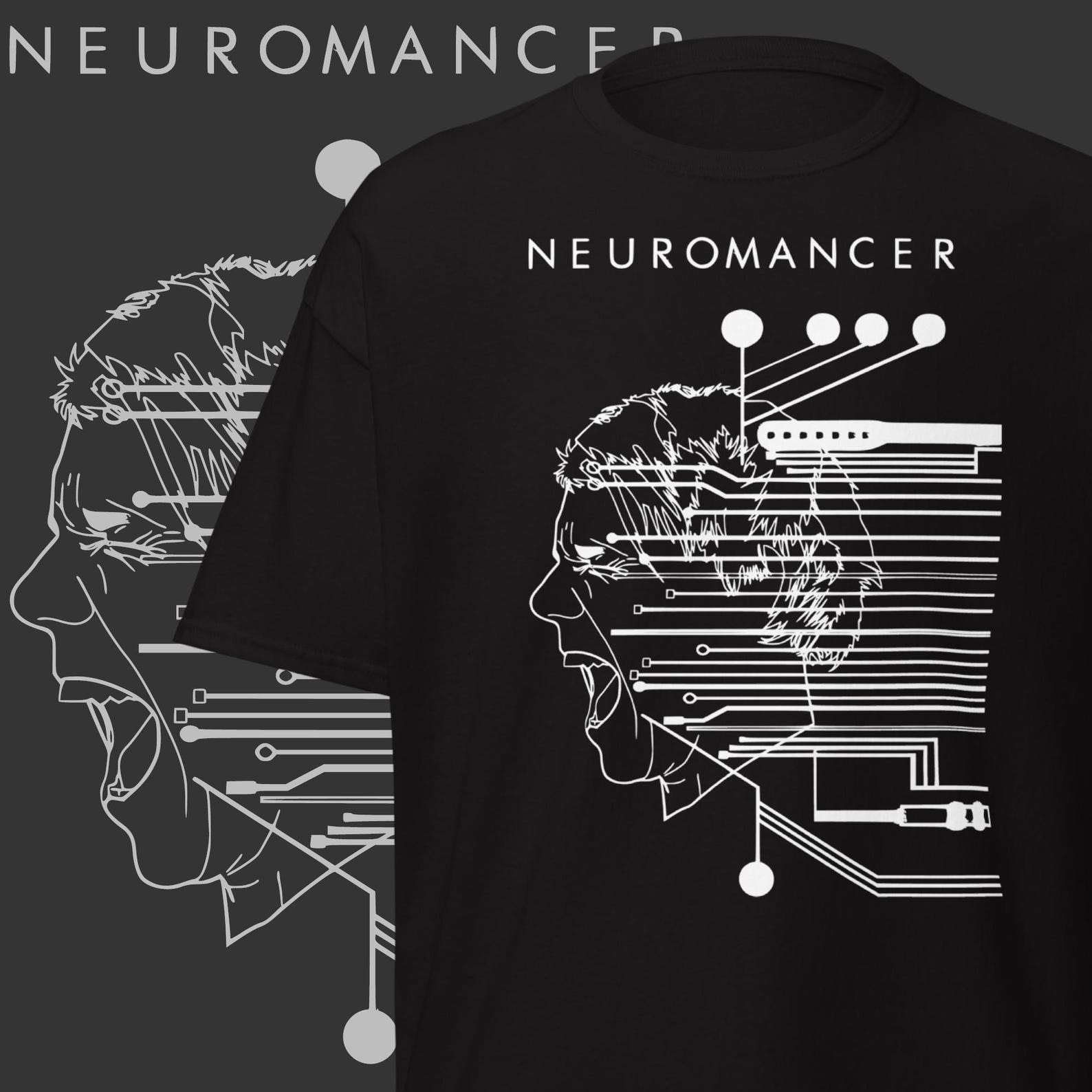 Neuromancer T-Shirt Classic Cyberpunk Sci-Fi Novel Merch XL