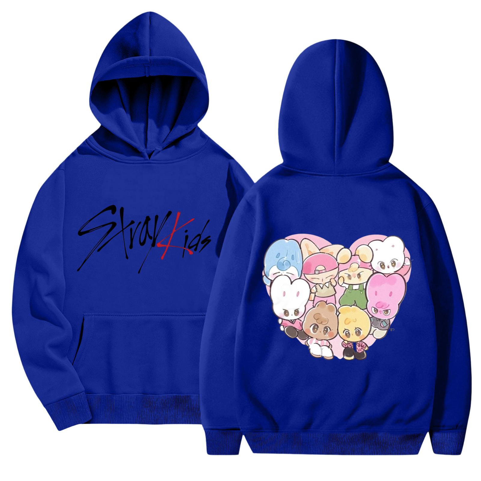 Unisex Fashionable Casual Long Sleeved Loose Printed Hooded Sweatshirt XL