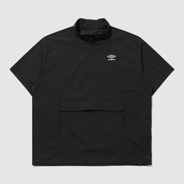 Umbro Seersucker Short Sleeve Stand Neck Anorak Black Ur221Cwt63 (B Type)